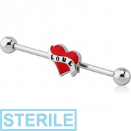 STERILE SURGICAL STEEL LOVE INDUSTRIAL BARBELL PIERCING