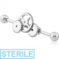 STERILE SURGICAL STEEL WHEEL INDUSTRIAL BARBELL PIERCING