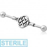 STERILE SURGICAL STEEL INDUSTRIAL BARBELL CHARM - KNOT PIERCING