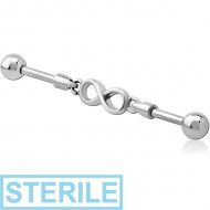 STERILE SURGICAL STEEL INDUSTRIAL BARBELL CHARM - INFINITY PIERCING