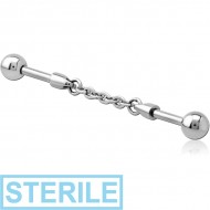STERILE SURGICAL STEEL INDUSTRIAL BARBELL CHARM - CHAIN PIERCING