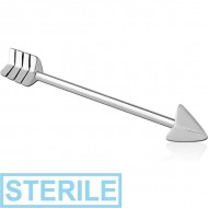 STERILE SURGICAL STEEL INDUSTRIAL BARBELL - ARROW PIERCING
