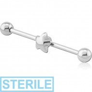 STERILE SURGICAL STEEL STAR INDUSTRIAL BARBELL PIERCING