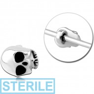 STERILE SURGICAL STEEL ADJUSTABLE SLIDING CHARM FOR INDUSTRIAL BARBELL - SKULL PIERCING