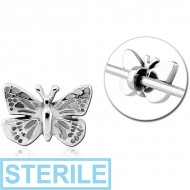 STERILE SURGICAL STEEL ADJUSTABLE SLIDING CHARM FOR INDUSTRIAL BARBELL - BUTTERFLY PIERCING
