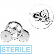 STERILE SURGICAL STEEL ADJUSTABLE SLIDING CHARM FOR INDUSTRIAL BARBELL - WHEEL PIERCING