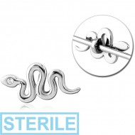 STERILE SURGICAL STEEL ADJUSTABLE SLIDING CHARM FOR INDUSTRIAL BARBELL - SNAKE PIERCING