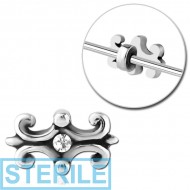 STERILE SURGICAL STEEL ADJUSTABLE SLIDING CHARM FOR INDUSTRIAL BARBELL PIERCING