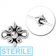 STERILE SURGICAL STEEL ADJUSTABLE SLIDING CHARM FOR INDUSTRIAL BARBELL PIERCING