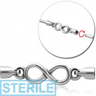 STERILE SURGICAL STEEL CHARM FOR INDUSTRIAL BARBELL - INFINITY PIERCING