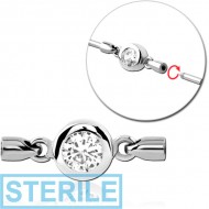 STERILE SURGICAL STEEL JEWELLED CHARM FOR INDUSTRIAL BARBELL - CIRCLES PIERCING