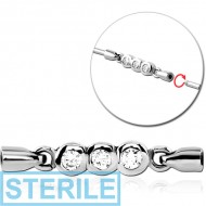 STERILE SURGICAL STEEL JEWELLED CHARM FOR INDUSTRIAL BARBELL - THREE CIRCLES PIERCING