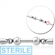 STERILE SURGICAL STEEL CHARM FOR INDUSTRIAL BARBELL - TWO BALL PIERCING