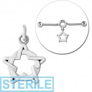 STERILE SURGICAL STEEL CHARM FOR INDUSTRIAL BARBELL PIERCING