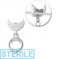 STERILE SURGICAL STEEL SLIDING JEWELLED CHARM FOR INDUSTRIAL BARBELL PIERCING