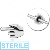 STERILE SURGICAL STEEL ADJUSTABLE SLIDING CHARM FOR INDUSTRIAL BARBELL - FINGER PIERCING