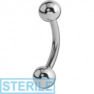 STERILE SURGICAL STEEL INTERNALLY THREADED CURVED BARBELL PIERCING