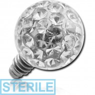 STERILE EPOXY COATED CRYSTALINE JEWELLED MICRO BALL FOR 1.2MM INTERNALLY THREADED PIN PIERCING