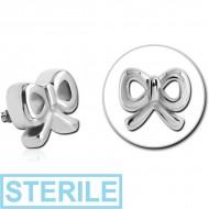STERILE SURGICAL STEEL ATTACHMENT FOR 1.6MM INTERNALLY THREADED PINS - BOW TIE PIERCING