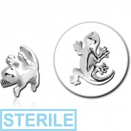 STERILE SURGICAL STEEL ATTACHMENT FOR 1.6 MM INTERNALLY THREADED PINS - SALAMANDER PIERCING
