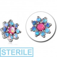 STERILE SURGICAL STEEL SYNTHETIC OPAL ATTACHMENT FOR 1.6MM INTERNALLY THREADED PINS - FLOWER