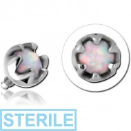 STERILE SURGICAL STEEL SYNTHETIC OPAL ATTACHMENT FOR 1.6MM INTERNALLY THREADED PINS PIERCING