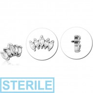 STERILE SURGICAL STEEL JEWELLED ATTACHMENT FOR 1.6MM INTERNALLY THREADED PINS
