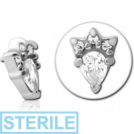STERILE SURGICAL STEEL JEWELLED ATTACHMENT FOR 1.6MM INTERNALLY THREADED PINS