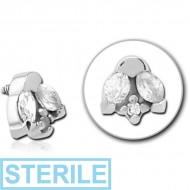 STERILE SURGICAL STEEL JEWELLED ATTACHMENT FOR 1.6MM INTERNALLY THREADED PINS