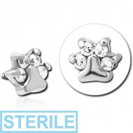 STERILE SURGICAL STEEL JEWELLED ATTACHMENT FOR 1.6MM INTERNALLY THREADED PINS