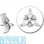 STERILE SURGICAL STEEL JEWELLED ATTACHMENT FOR 1.6MM INTERNALLY THREADED PINS