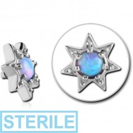 STERILE SURGICAL STEEL SYNTHETIC OPAL ATTACHMENT FOR 1.6MM INTERNALLY THREADED PINS - STAR