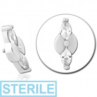 STERILE SURGICAL STEEL JEWELLED ATTACHMENT FOR 1.6MM INTERNALLY THREADED PINS