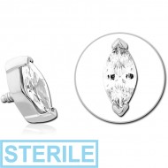 STERILE SURGICAL STEEL JEWELLED ATTACHMENT FOR 1.6MM INTERNALLY THREADED PINS