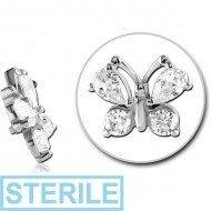 STERILE SURGICAL STEEL JEWELLED ATTACHMENT FOR 1.6MM INTERNALLY THREADED PINS - BUTTERFLY