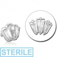 STERILE SURGICAL STEEL JEWELLED ATTACHMENT FOR 1.6MM INTERNALLY THREADED PINS