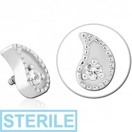 STERILE SURGICAL STEEL JEWELLED ATTACHMENT FOR 1.6MM INTERNALLY THREADED PINS