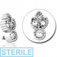 STERILE SURGICAL STEEL JEWELLED ATTACHMENT FOR 1.6MM INTERNALLY THREADED PINS