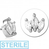 STERILE SURGICAL STEEL JEWELLED ATTACHMENT FOR 1.6MM INTERNALLY THREADED PINS