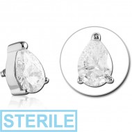 STERILE SURGICAL STEEL JEWELLED ATTACHMENT FOR 1.6MM INTERNALLY THREADED PINS - DROP
