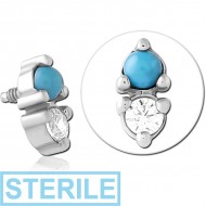 STERILE SURGICAL STEEL JEWELLED ATTACHMENT FOR 1.6MM INTERNALLY THREADED PINS