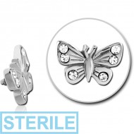 STERILE SURGICAL STEEL JEWELLED ATTACHMENT FOR 1.6MM INTERNALLY THREADED PINS - BUTTERFLY