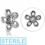 STERILE SURGICAL STEEL JEWELLED ATTACHMENT FOR 1.6MM INTERNALLY THREADED PINS - FLOWER