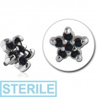 STERILE SURGICAL STEEL SYNTHETIC OPAL ATTACHMENT FOR 1.6MM INTERNALLY THREADED PINS - FLOWER