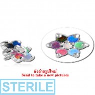 STERILE SURGICAL STEEL SYNTHETIC OPAL ATTACHMENT FOR 1.6MM INTERNALLY THREADED PINS - FLOWER