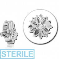 STERILE SURGICAL STEEL JEWELLED ATTACHMENT FOR 1.6MM INTERNALLY THREADED PINS - FLOWER