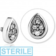 STERILE SURGICAL STEEL JEWELLED ATTACHMENT FOR 1.6MM INTERNALLY THREADED PINS - DROP