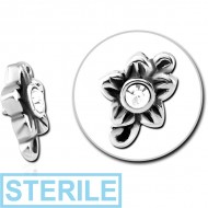 STERILE SURGICAL STEEL JEWELLED ATTACHMENT FOR 1.6MM INTERNALLY THREADED PINS - FLOWER