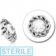 STERILE SURGICAL STEEL JEWELLED ATTACHMENT FOR 1.6MM INTERNALLY THREADED PINS - FLOWER