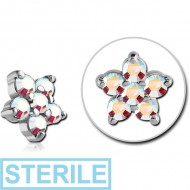 STERILE SURGICAL STEEL JEWELLED ATTACHMENT FOR 1.6MM INTERNALLY THREADED PINS - FLOWER